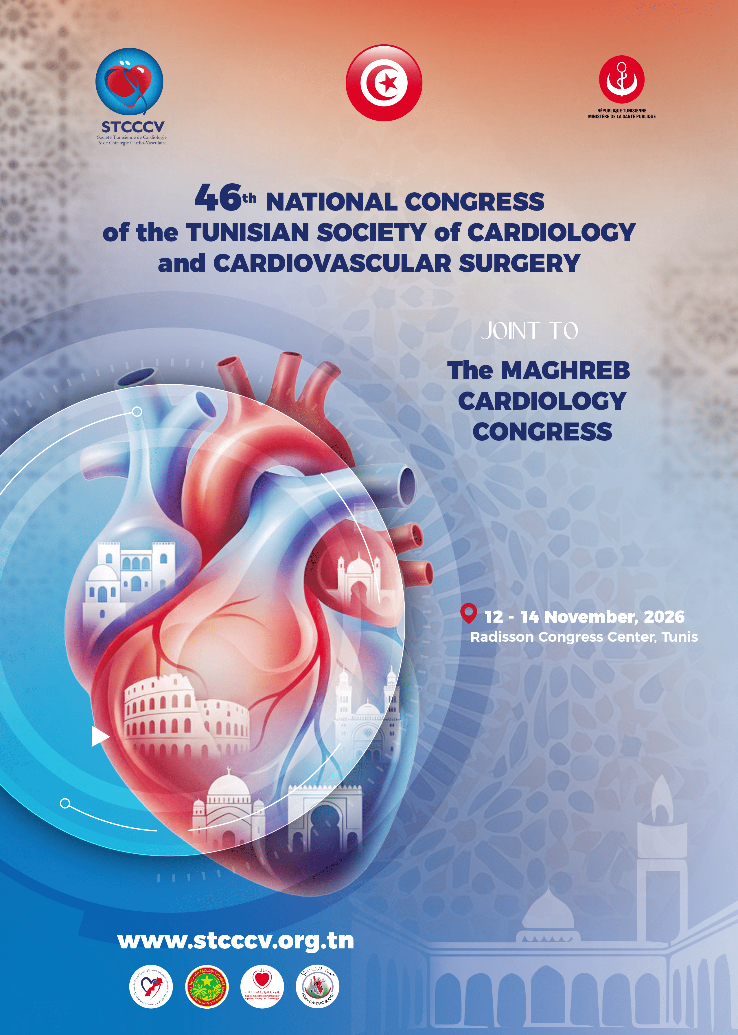 46ème Congrès National de la Société Tunisienne de Cardiologie et de Chirurgie Cardiovasculaire Joint au Congrès de cardiologie du Maghreb - STCCCV