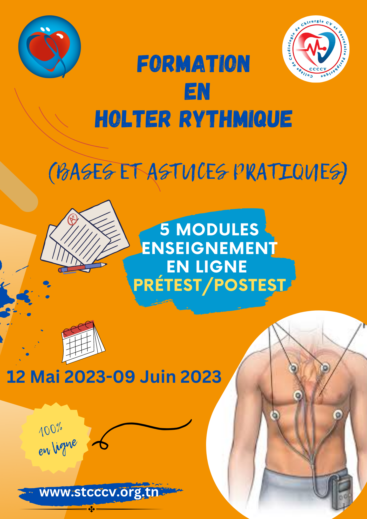 Formation en enregistrement du rythme cardiaque de longue durée par la méthode -Holter Rythmique-(100% en ligne)